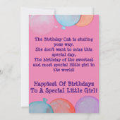 Persoonlijke verjaardagskaart voor kleine meisjes bedankkaart (Achterkant)