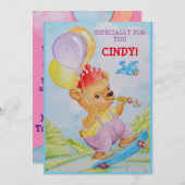 Persoonlijke verjaardagskaart voor kleine meisjes bedankkaart (Voorkant / Achterkant)