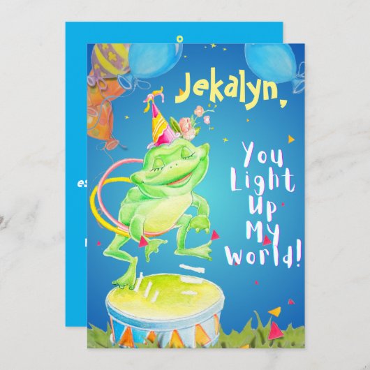 Persoonlijke verjaardagskaart voor kleine meisjes bedankkaart (Voorkant / Achterkant)