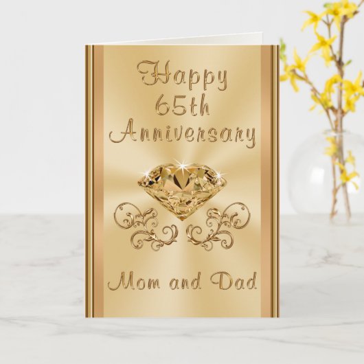 Persoonlijke verjaardagskaarten 65ste trouwdag kaart (Gele Bloem)