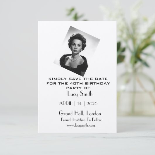 Persoonlijke verjaardagspartij Sla de datumkaarten Save The Date (Staand voorkant)