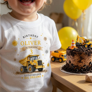 Persoonlijke verjaardagstrui voor bouwvrachtwagen kinder shirts