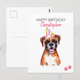 Persoonlijke Verjaardagswens Boxer Hond  Briefkaart