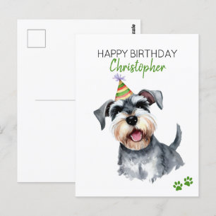Persoonlijke Verjaardagswens met Schnauzer Briefkaart