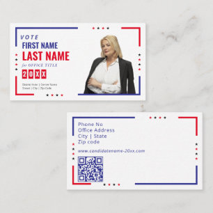 Persoonlijke verkiezingscampagne voor politieke ka visitekaartje