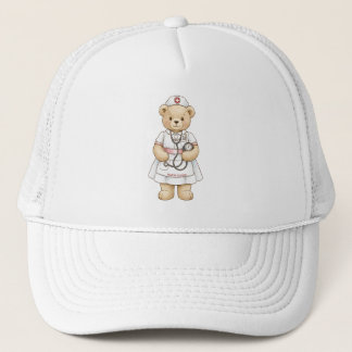 Persoonlijke verpleegster Teddybeer met eigen naam Trucker Pet