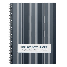 Persoonlijke Verticale Streep Blauw Grijs Notitieboek