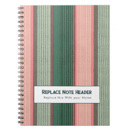 Persoonlijke Verticale Streep Groen Roze Notitieboek