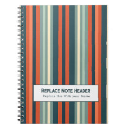 Persoonlijke verticale streep Teal roest Notitieboek