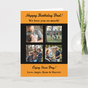 Persoonlijke vier foto sjabloon Vader verjaardag