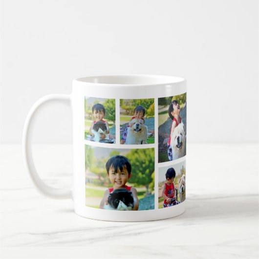 Persoonlijke vijf foto-insteekkoffie met 2 knoppen koffiemok (Links)