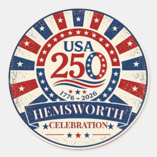 Persoonlijke Vintage America 250 1776–2026 Ronde Sticker