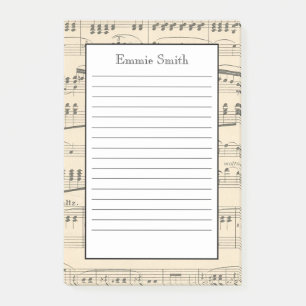 Persoonlijke vintage antieke bladmuziek post-it® notes