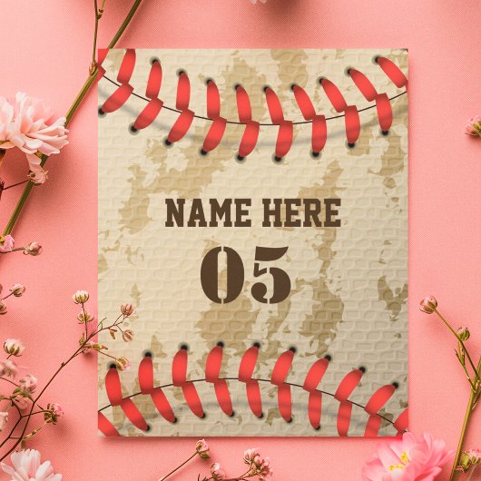 Persoonlijke Vintage Baseball Naam Nummer Retro