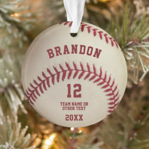 Persoonlijke Vintage Baseball Stiksels Foto Ornament