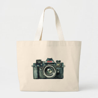 Persoonlijke vintage cameratas grote tote bag