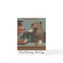 Persoonlijke vintage capybara-coffee shopprint