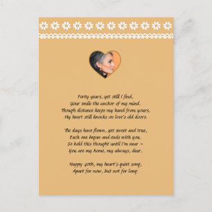 Persoonlijke Vintage Daisy 40e verjaardag Briefkaart