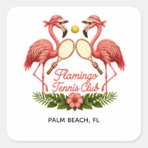 Persoonlijke Vintage Flamingo Tennisclub