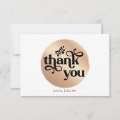 Persoonlijke Vintage Gouden Cirkel Platte Bedankt (Voorkant)