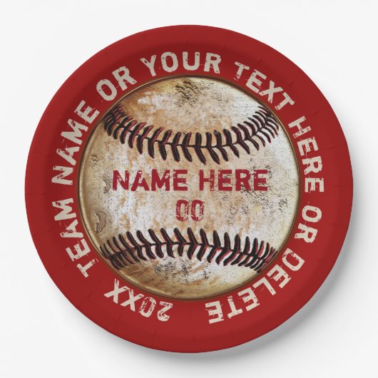 Persoonlijke Vintage Honkbal Papieren Borden Bordje (Voorkant)