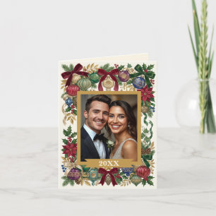 Persoonlijke Vintage Kerst/Antieke Ornamenten Feestdagen Kaart