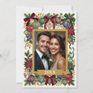 Persoonlijke Vintage Kerst/Antieke Ornamenten Feestdagenkaart