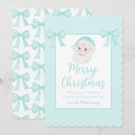 Persoonlijke vintage kerstman pepermunt hoed feestdagenkaart