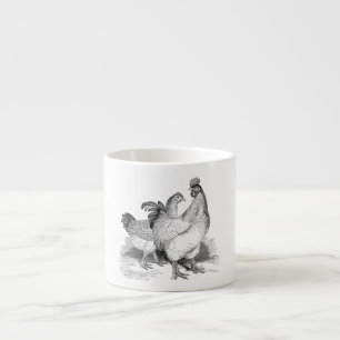Persoonlijke Vintage Kip Haan Cochin Vogels Espresso Kop