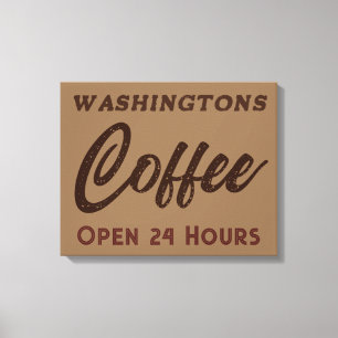 Persoonlijke vintage koffieshop bord kunst canvas afdruk