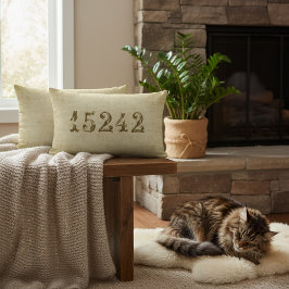 Persoonlijke vintage postcode decoratie kussen