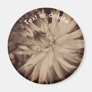Persoonlijke Vintage Sepia Dahlia Bloem Magneet