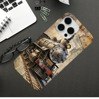 Persoonlijke vintage stoomtrein retro reis iPhone 15 pro max hoesje