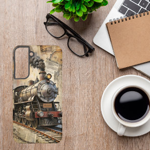Persoonlijke vintage stoomtrein   Retro reizen Samsung Galaxy Hoesje
