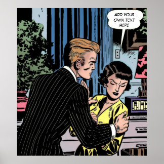 Persoonlijke vintage strip - Archiefprint Poster