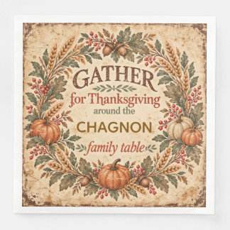 Persoonlijke vintage Thanksgiving papieren servett Servet