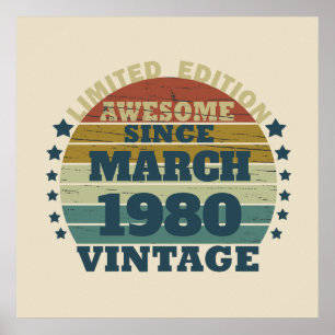 Persoonlijke vintage verjaardagscadeaus poster