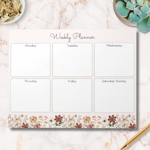 Persoonlijke Vintage Wilde Bloem Weekplanner Notitieblok