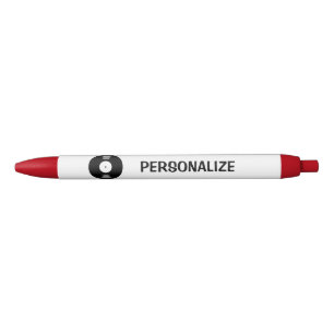 Persoonlijke vinyl muziekplaat logo schrijfpens blauwe inkt pen