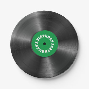 Persoonlijke Vinylalbum op Birthday Party Papieren Bordje