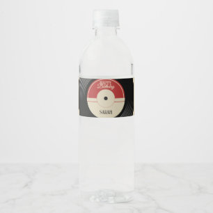 Persoonlijke vinylplaat voedsel- en dranklabelset waterfles etiket