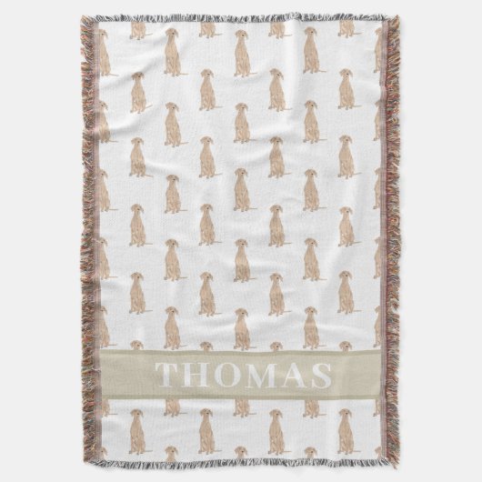 Persoonlijke Vizsla Babydeken Roze & Wit Deken (Voorkant Verticaal)