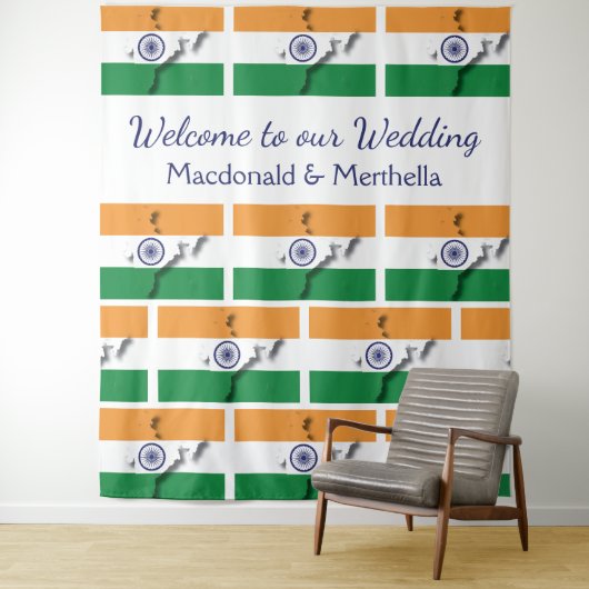 Persoonlijke vlag van India Wandkleed (In situ)