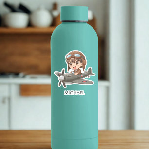 Persoonlijke vliegende jongen vliegtuig Schattige Sticker