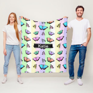 Persoonlijke vlinder fleece deken