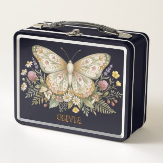 Persoonlijke Vlinder Lunchbox Aangepaste Naam Cade
