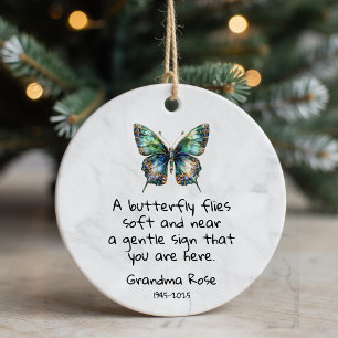 Persoonlijke Vlindertekst Gedenkteken Keramisch Ornament