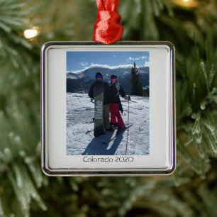 Persoonlijke voeg uw eigen fotokerstmis toe metalen ornament