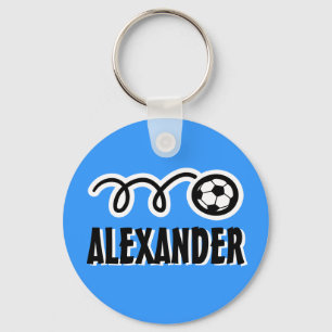 Persoonlijke voetbal-sleutelhanger voor kindernaam sleutelhanger