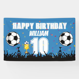 Persoonlijke Voetbal Verjaardagsbanner voor Jongen Spandoek